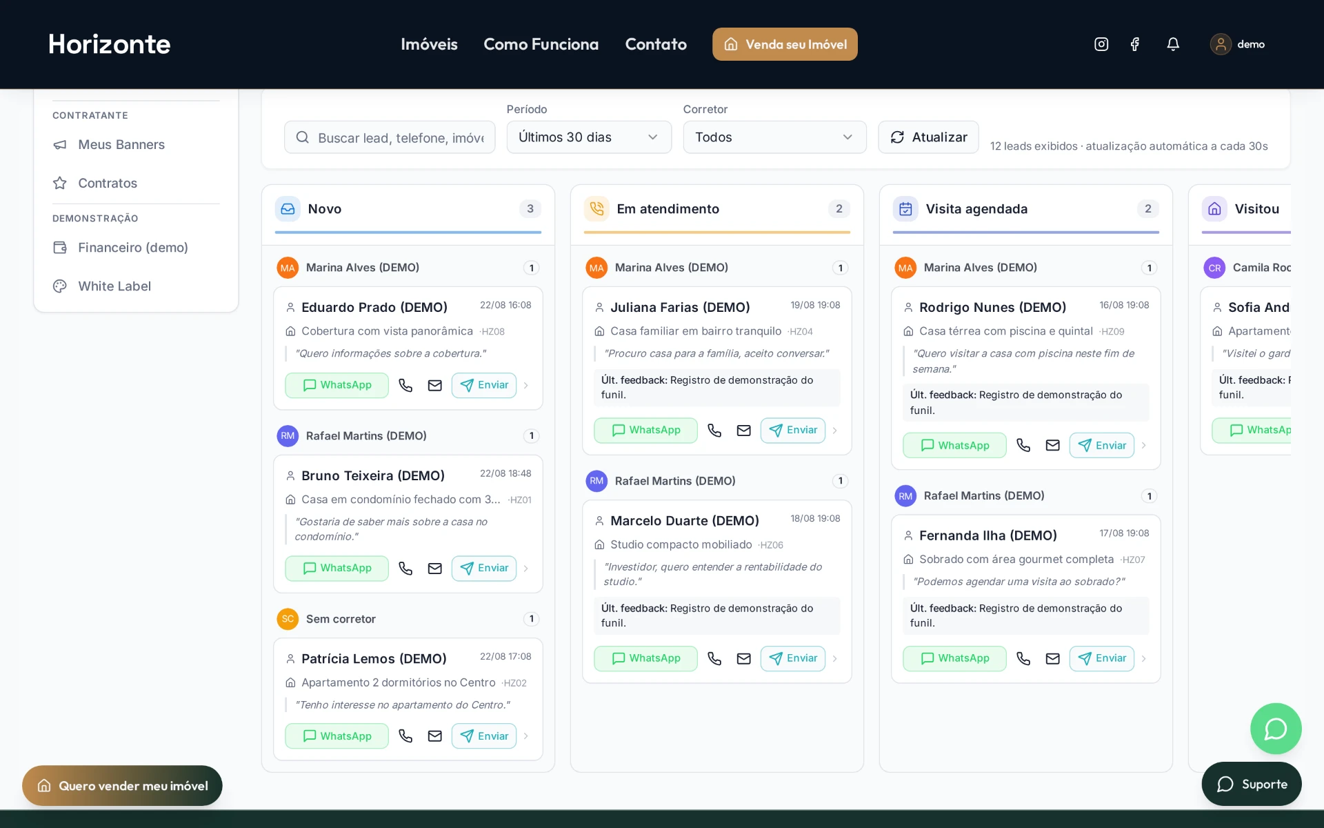 CRM Kanban da ImobiUp